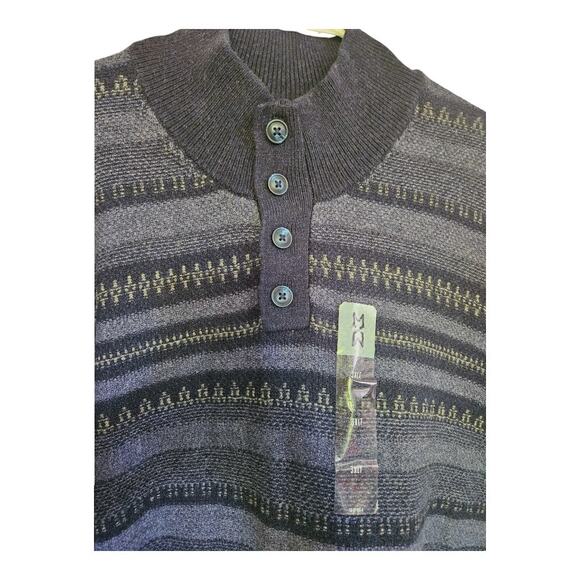 NEW Men's Tall Mutual Weave Striped Pullover Knit Sweater in Blue (Size: 3XLT) - Picture 3 of 7